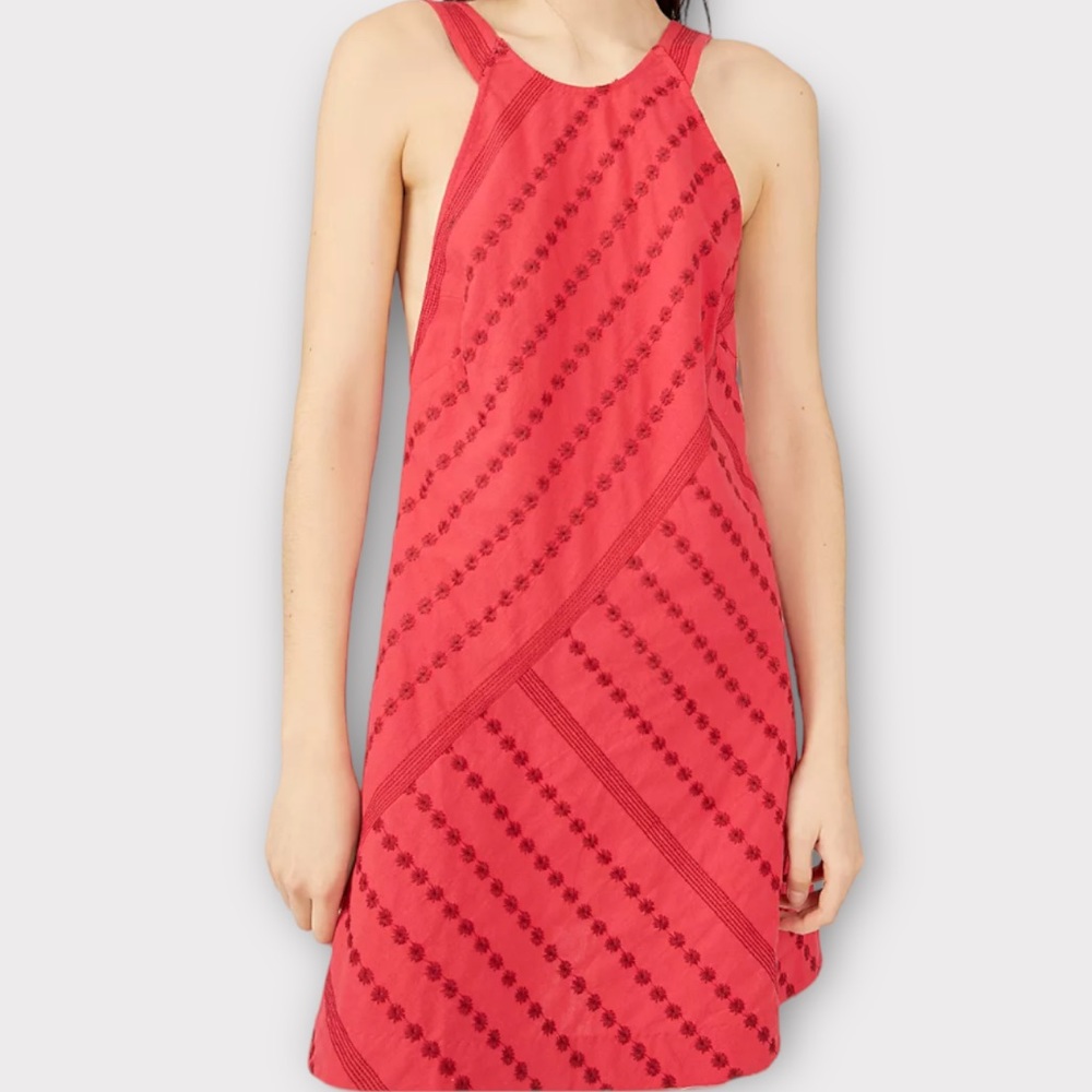 Free People Women’s Juni Dress XS Backless Mini Strawberry Spritz Feminine NWT